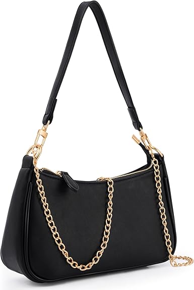 Women's handbag, small leather bag with detachable strap, vintage.