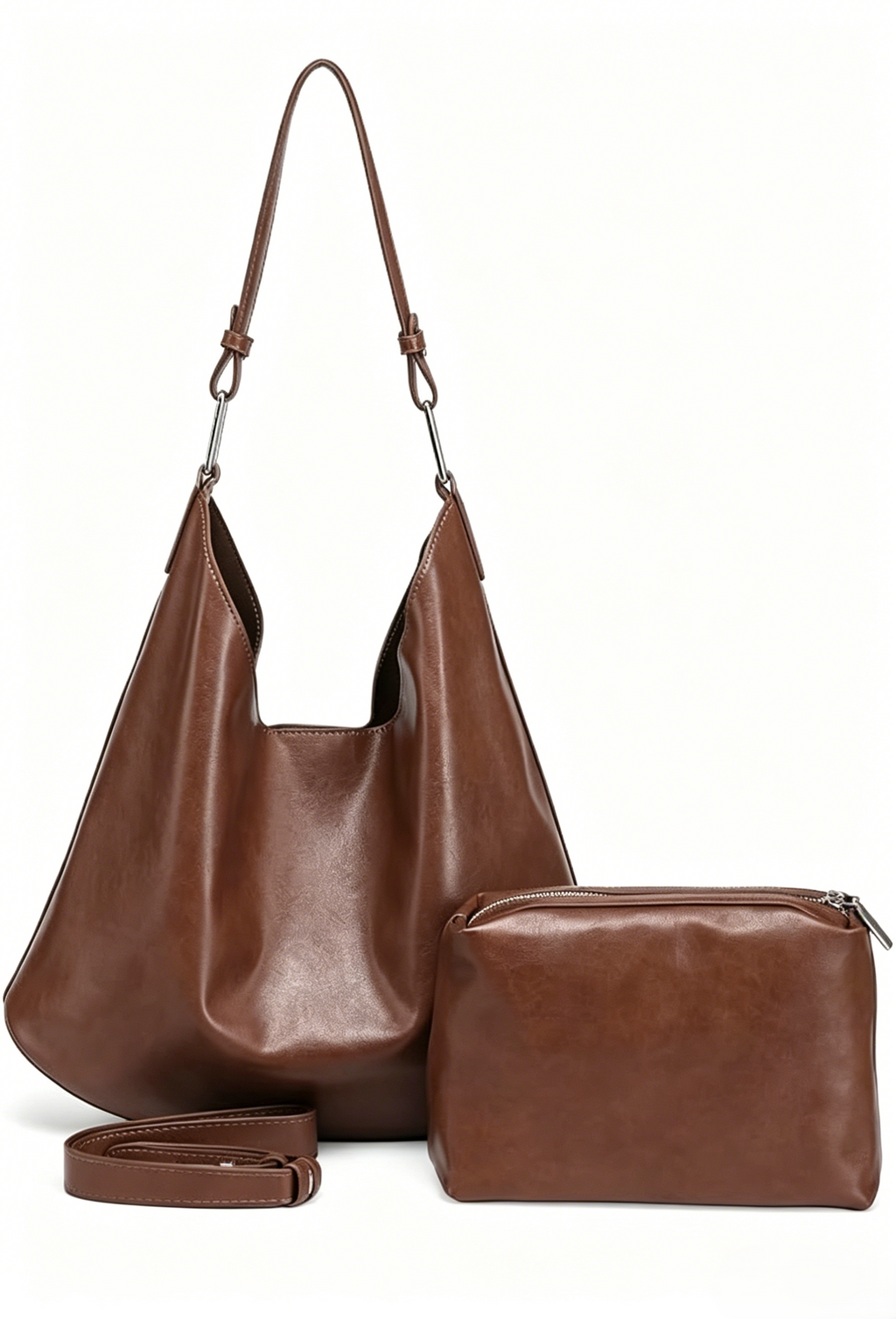 Ladies' PU leather large-capacity crossbody bag with a simple and elegant design.