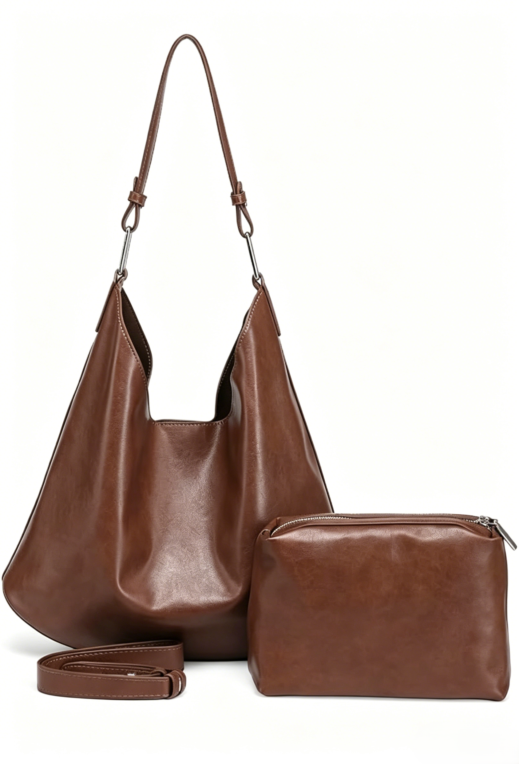 Ladies' PU leather large-capacity crossbody bag with a simple and elegant design.