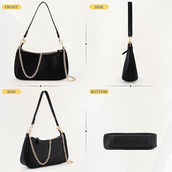 Women's handbag, small leather bag with detachable strap, vintage.